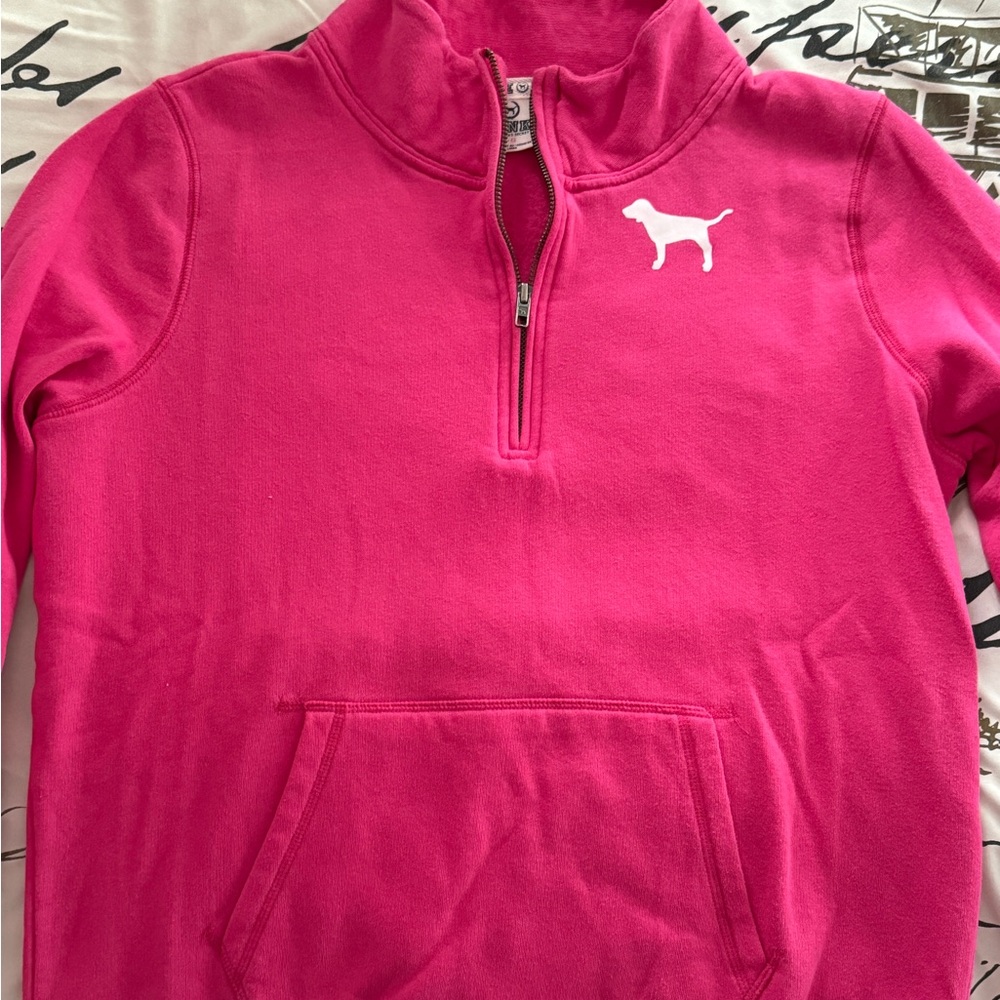 Never worn!! Victoria Secret PINK half zip up sweater